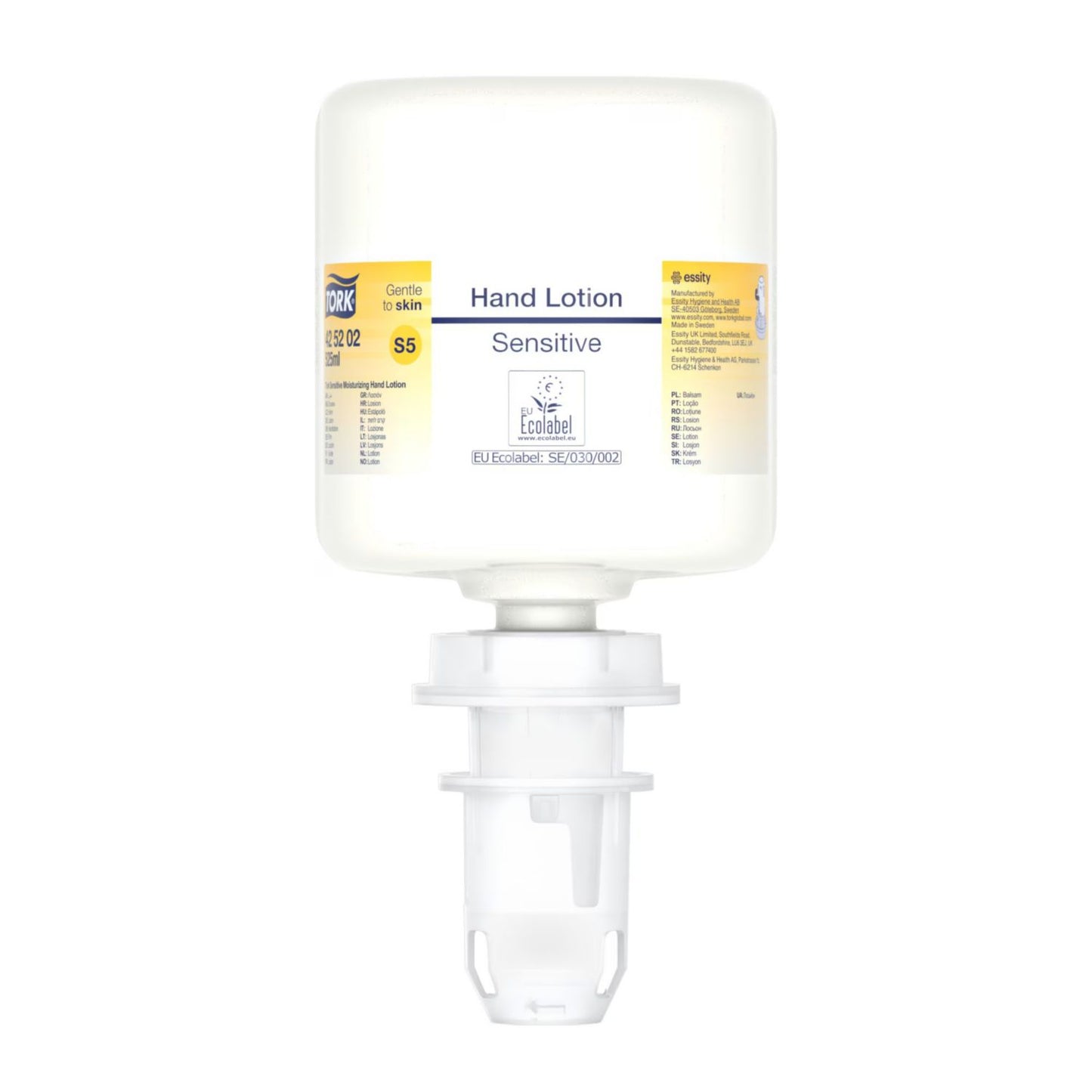 Hudcreme Tork Sensitive Hand Lotion 525ml Ecolabel uden Parfume til Mini S5 disp,8 fl x 525 ml/krt