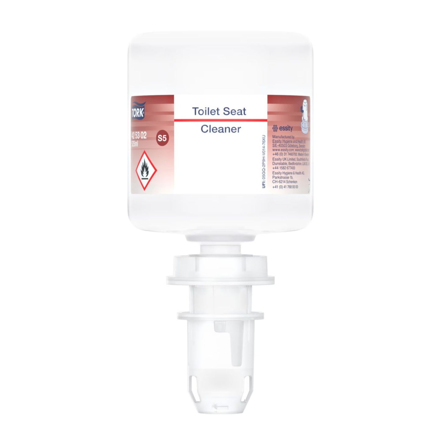 Toiletsæderens Tork Toilet Seat Cleaner 525ml uden Parfume til Mini S5 dispenser,525 ml/stk
