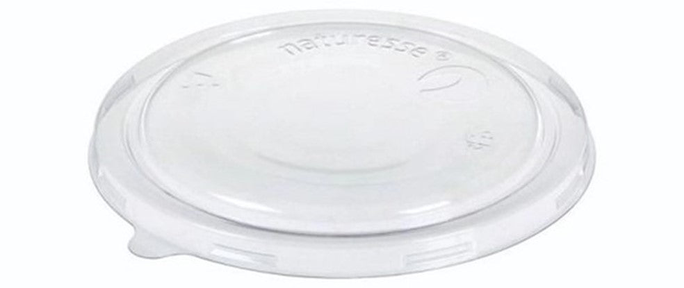 Låg Naturesse Stabelbar Ø185xH10mm PLA med Antidug Klar,6 pk x 50 stk/krt