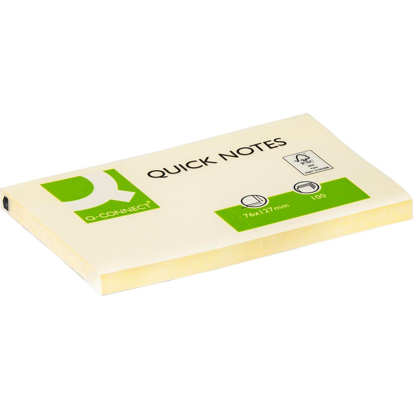 Notesblok Q-connect 100-pak L12.7xB7.6cm Med Lim Gul,12 stk/pk