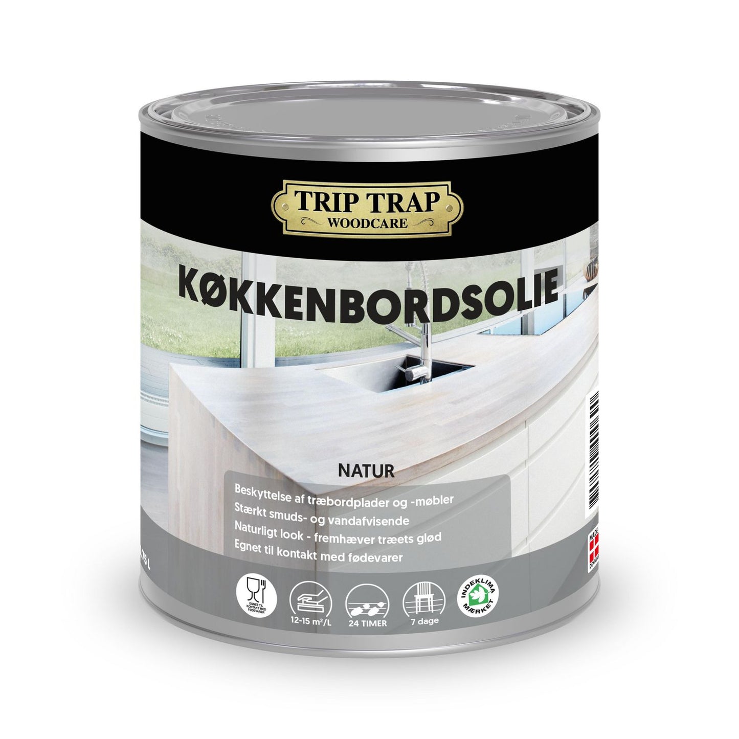 Plejeolie Trip Trap Køkkenbordsolie Natur 750ml t. træflader med fødevarekontakt,750 ml/stk