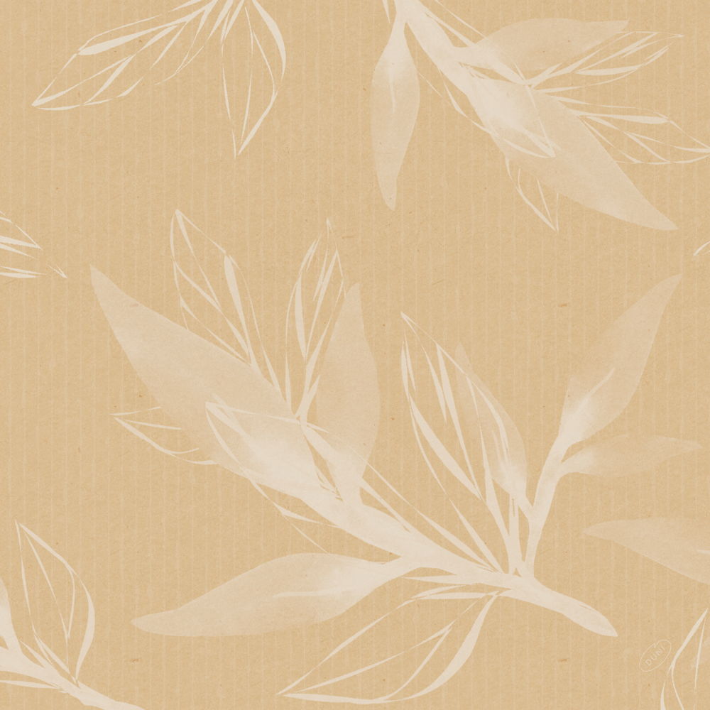 Serviet Bio Dunisoft 40x40cm Leaves Natural Beige,6 pk x 60 stk/krt