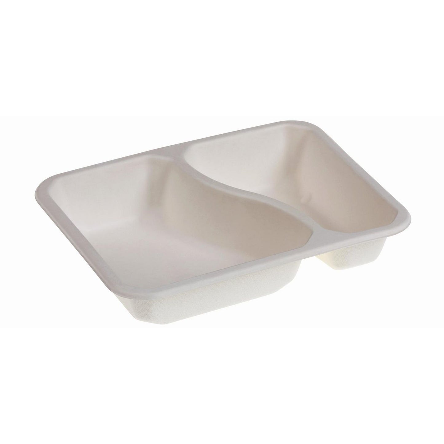 Bakke 2-Rum Menubakke 340/550ml L227xB178xH45mm Sukkerrør u/PFAS Hvid,125 stk/pk