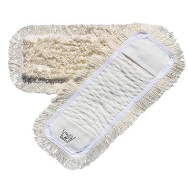 Moppe Lommer Clean Plus Damp Mop 40cm Öko-tex med Frynser Hvid Dryp/Klap,1 stk