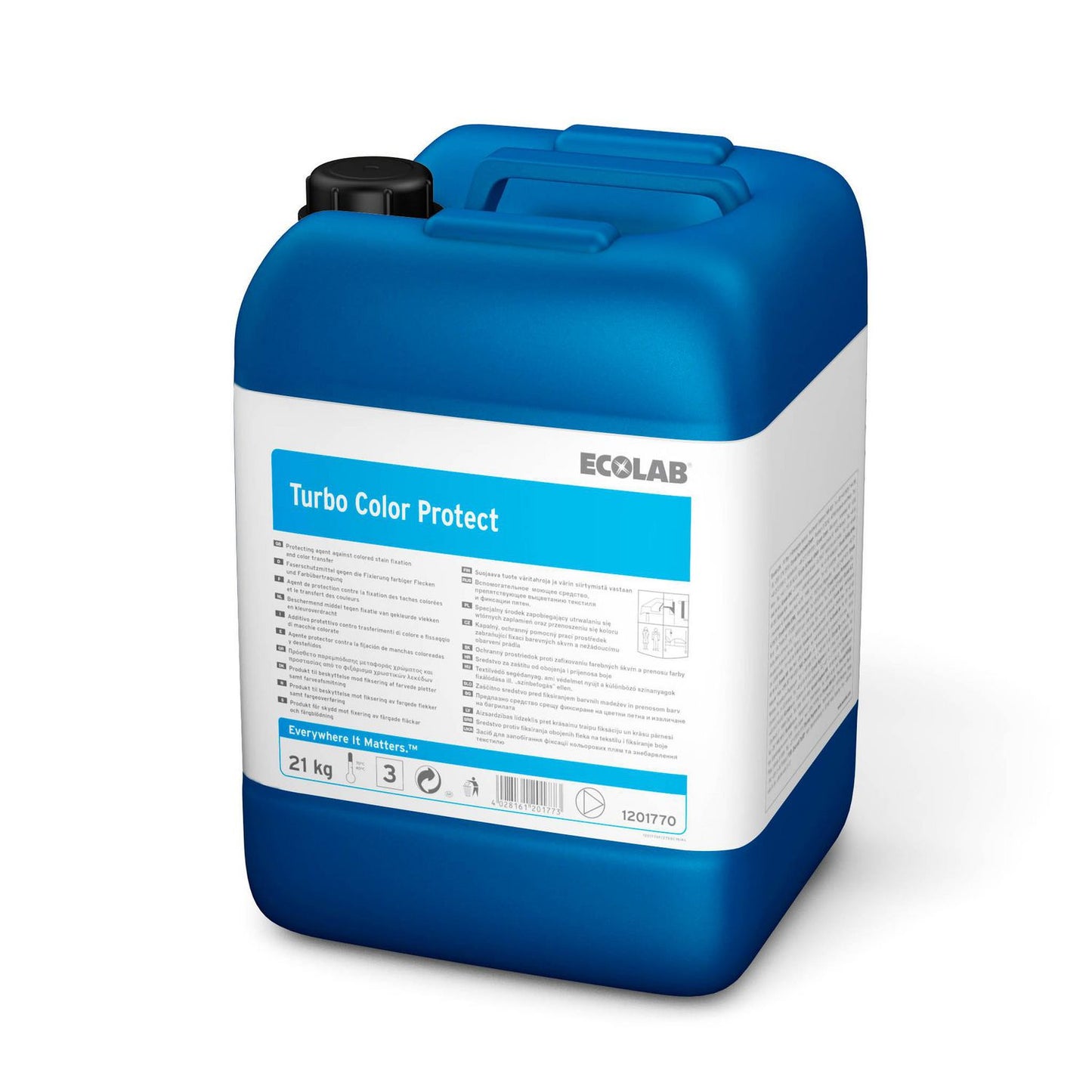 Tøjvask Vaskeforstærker Flydende Turbo Color Protect 21kg mod polyquat pletter,21 kg/dnk