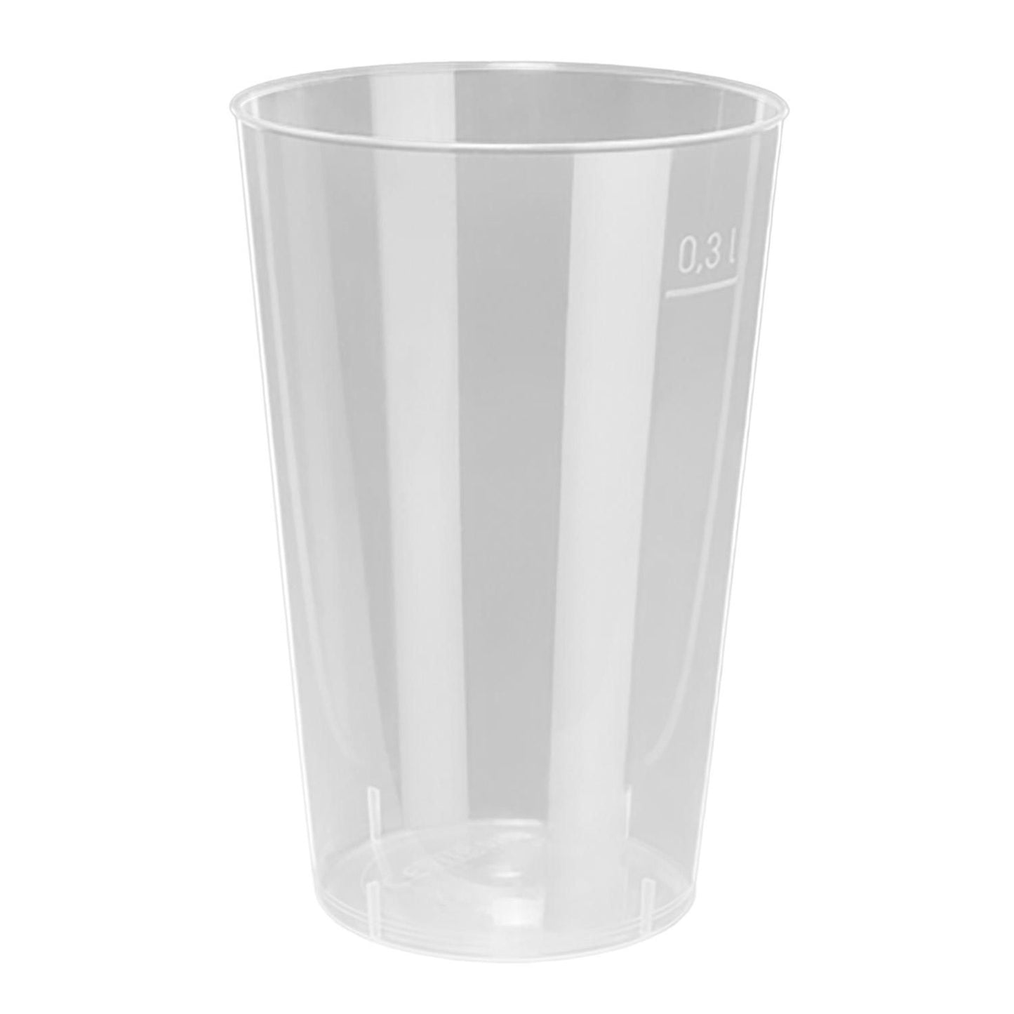 Plastbæger 30 cl Ø78 mm H118 mm flergangs PP semi transparent,20 ps x 25 stk/krt
