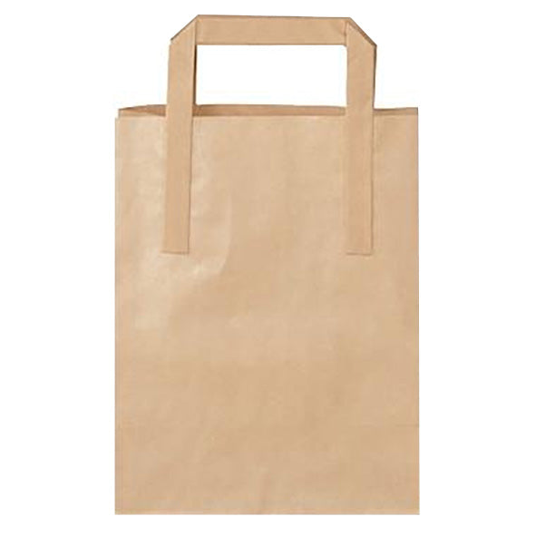 Bærepose 4.9ltr L180xB80xH220mm 70g Papir Med Hank Brun OMPAKKES 5x50stk/krt,5 pk x 50 stk x 1 stk/krt