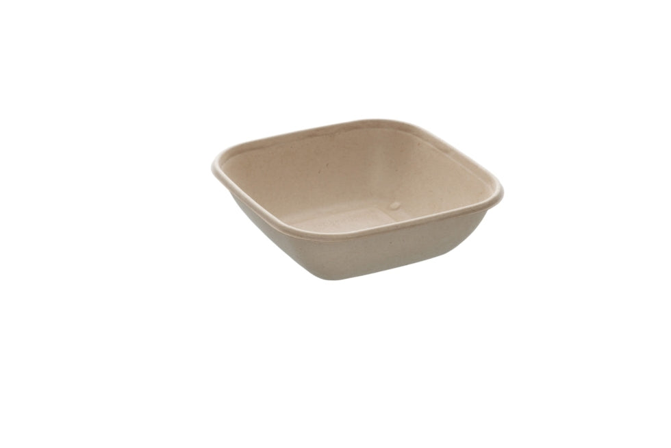 Salatskål 750ml L170xB170xH52mm Bagasse Bionedbrydelig Natur,6 ps x 50 stk x 1 stk/krt