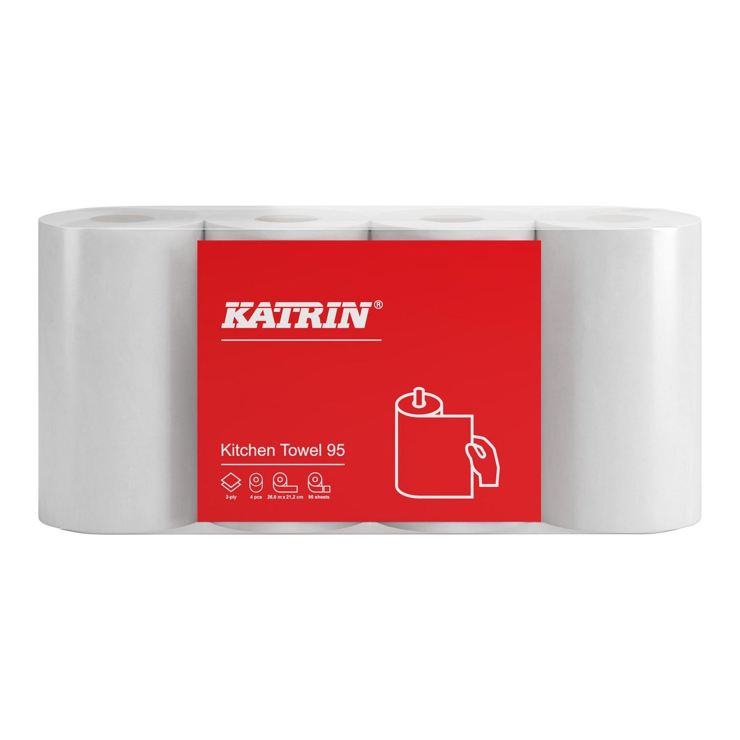 Køkkenrulle Katrin 2-lags Ø10.6cm L26.6mxB21.2cm Svanemærket Mix Hvid,7 pk x 4 rl/krt