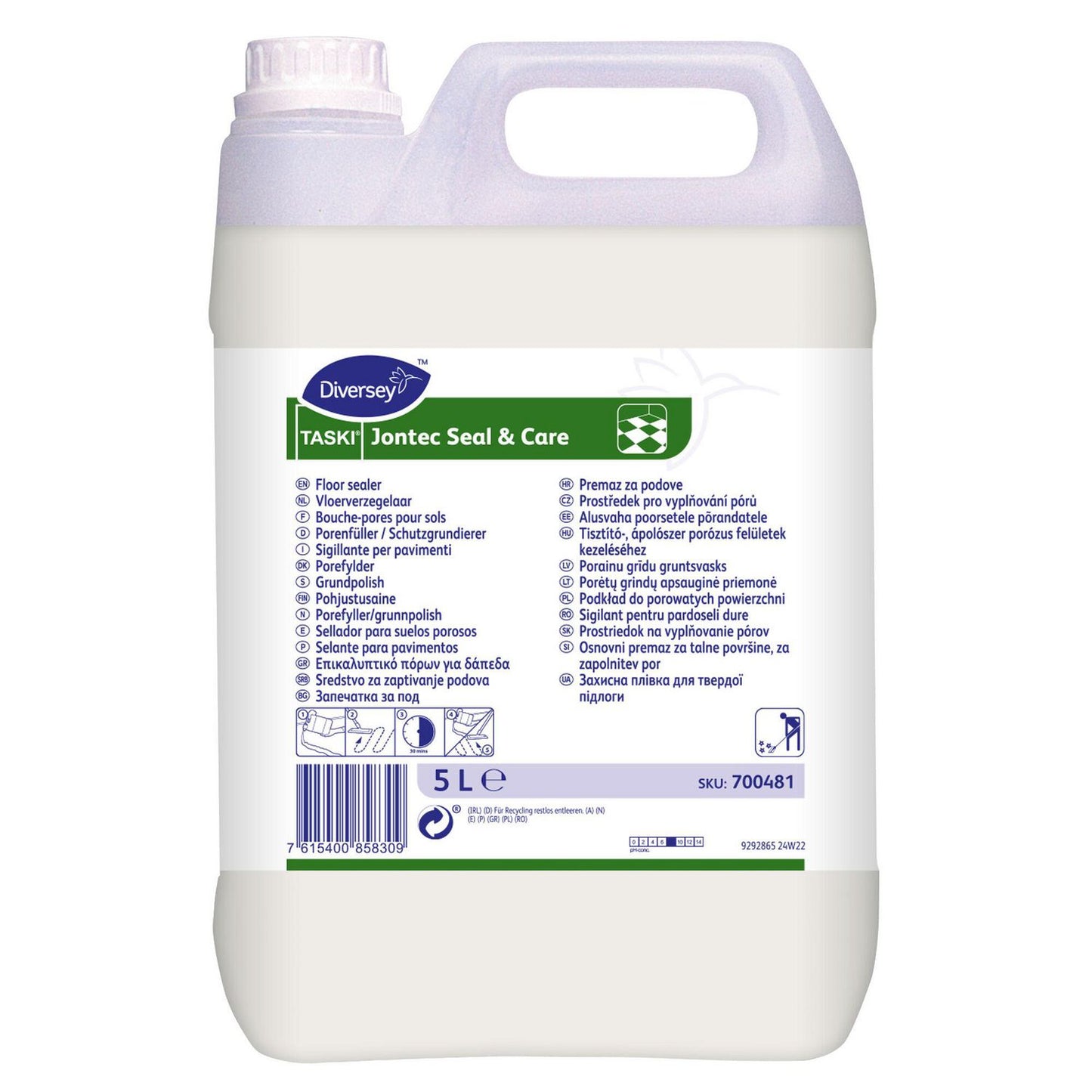 Grundpolish/Porefylder Taski Jontec Seal & Care 5ltr u. Parfume til porøse gulve,2 dnk x 5 ltr/krt