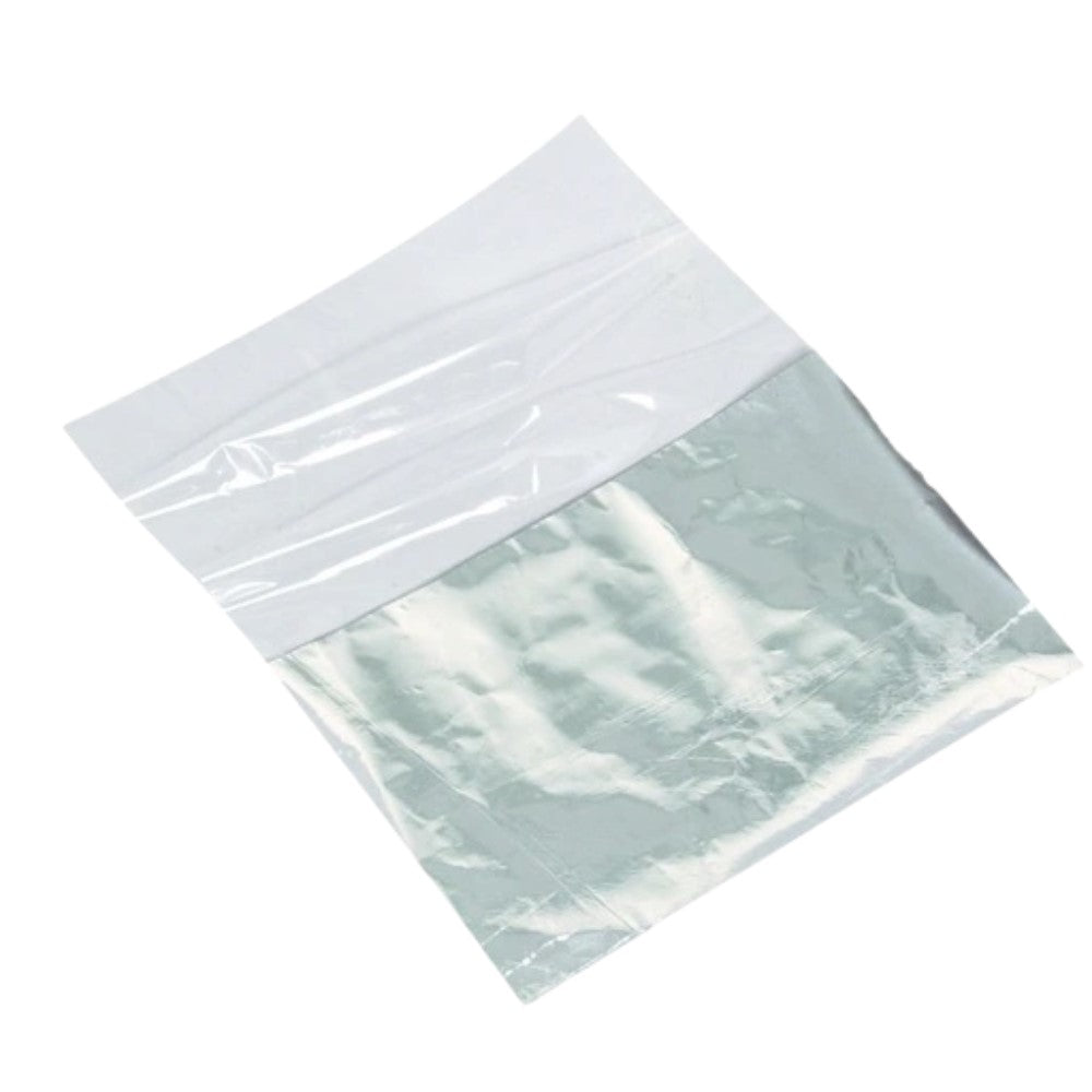 Pålægsfolie 120 x 190 mm 500 ark 45my Aluminium med CPP Plast Transparent,500 stk/pk
