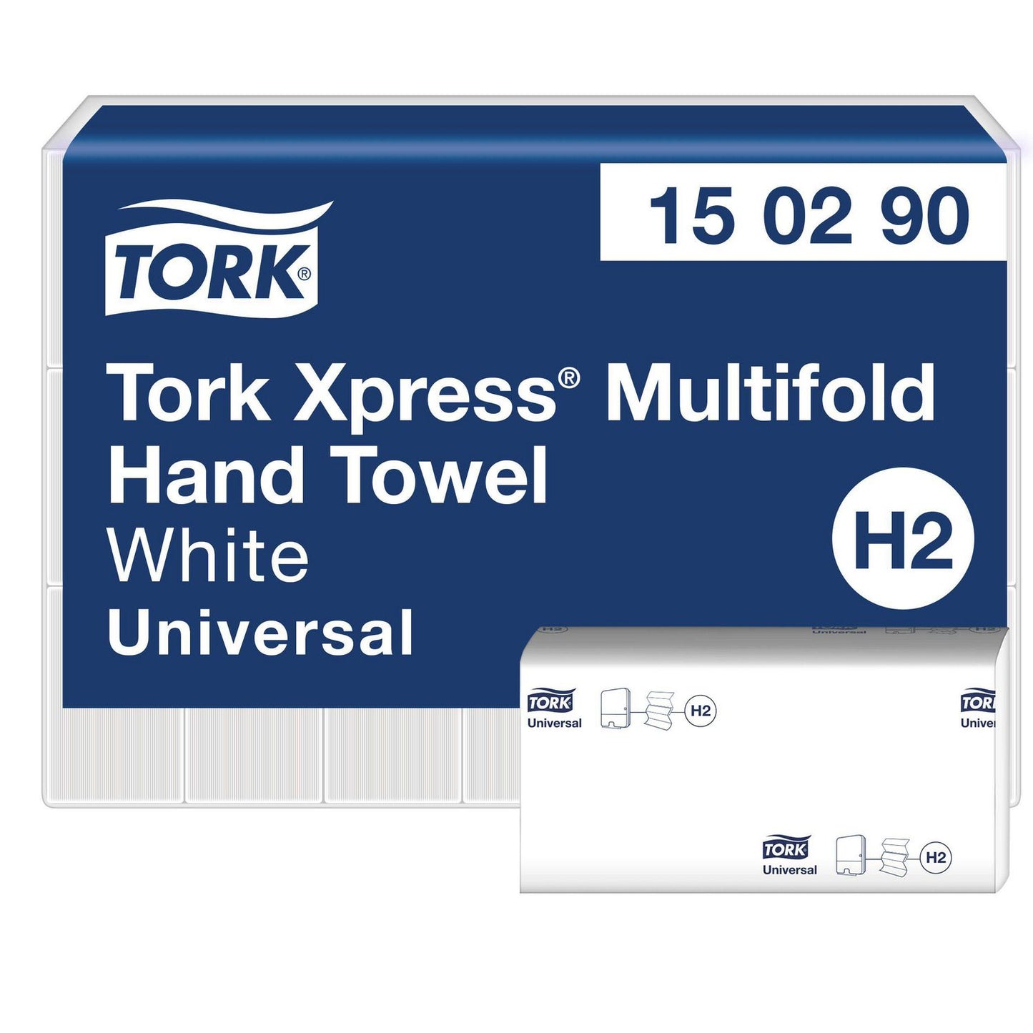 Håndklædeark Tork Xpress H2 Multifold 2-lag L25,5xB19,6xD8cm 100%genanvendt Hvid,21 pk x 226 stk x 1 ark/krt