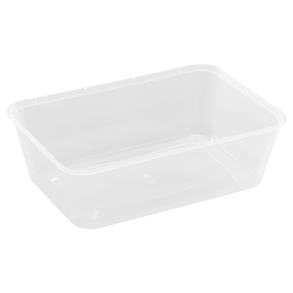 Bakke 750 ml 175 x 120 x 52 mm nudelbakke til mikroovn PP klar,50 stk x 50 stk/ps