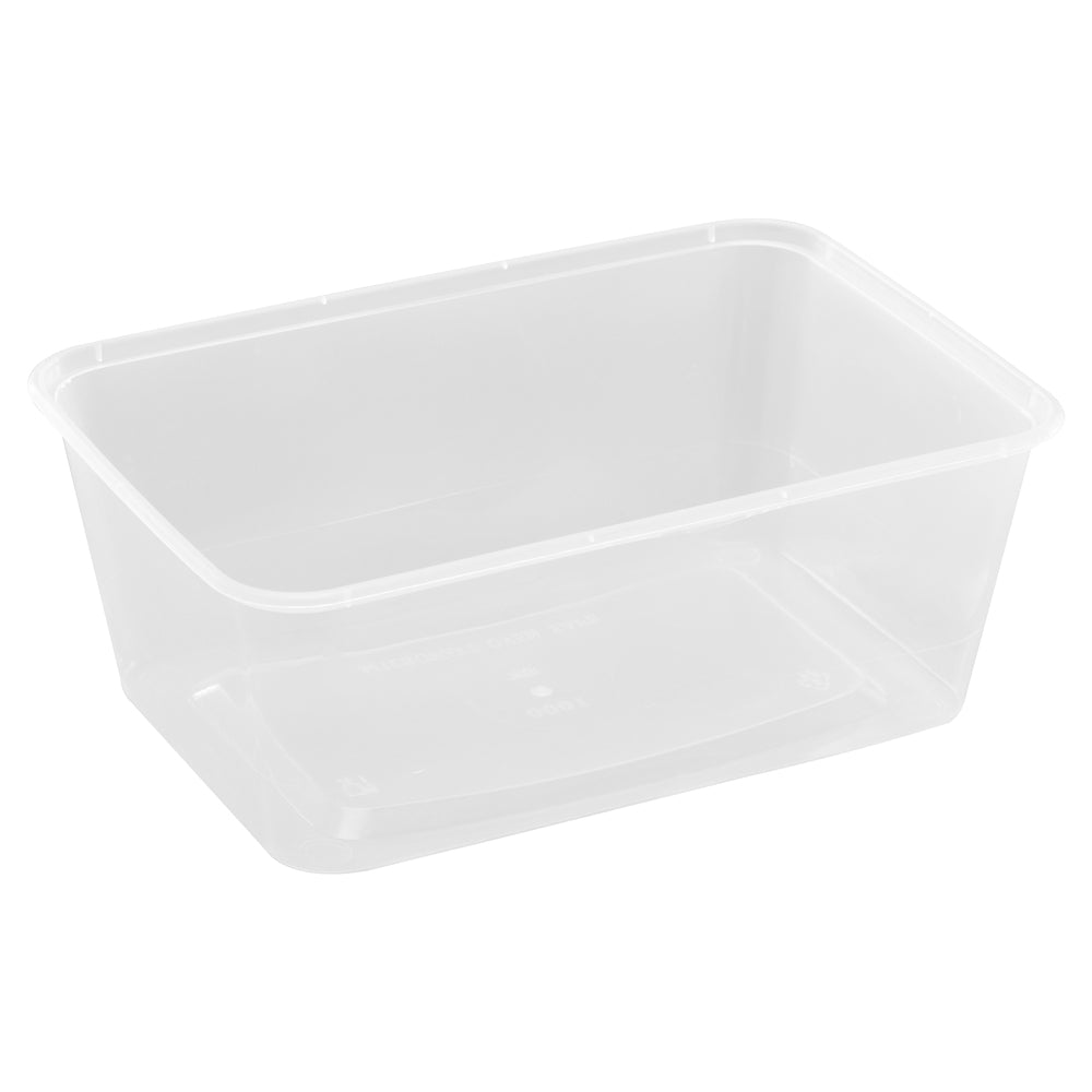 Bakke 960 ml 175 x 120 x 60 mm nudelbakke til mikroovn PP klar,50 stk x 1 stk/ps