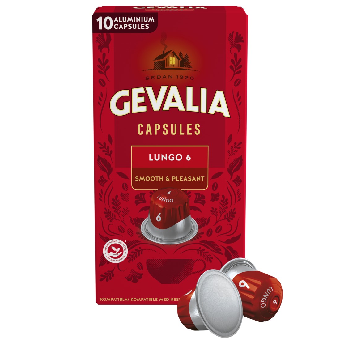 Kaffekapsel GEVALIA Lungo 10 kaps/pk Styrke 6,10 pk x 10 stk/krt
