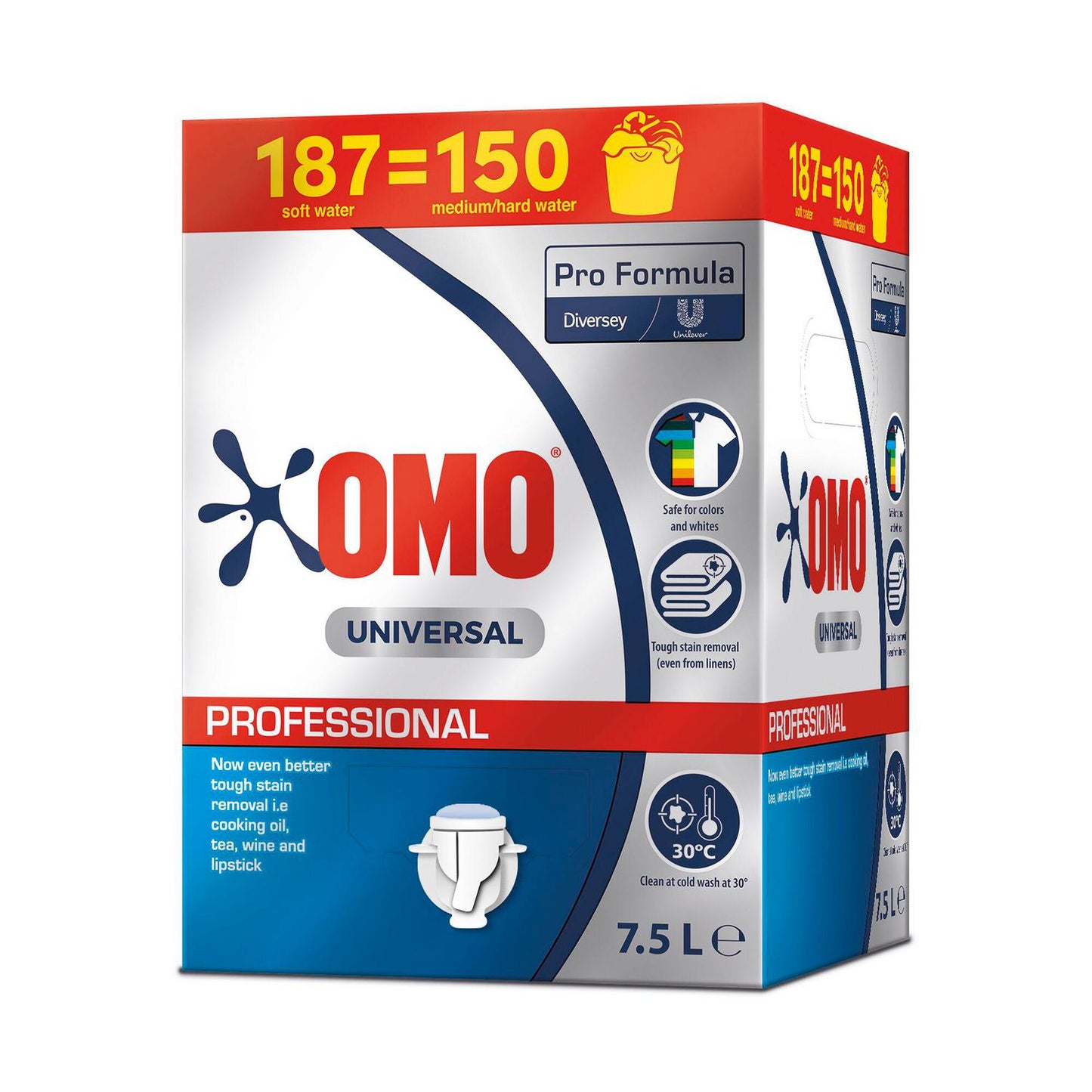 Tøjvask Flydende Omo Professional Universal 7.5ltr med Parfume/Optisk hvidt,7.5 ltr/dnk
