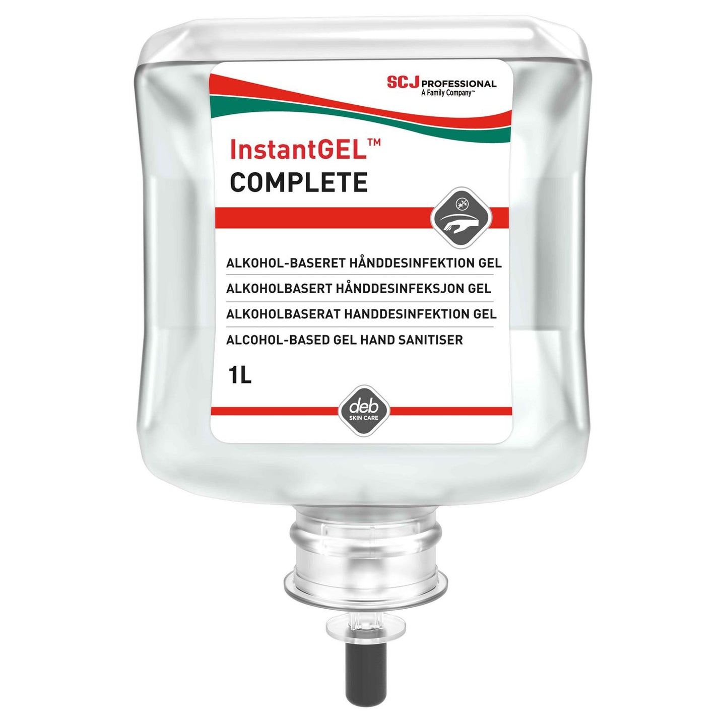 Hånddesinfektion Gel InstantGel Complete 80% ethanol 1ltr til dispenser,6 fl x 1 ltr/krt