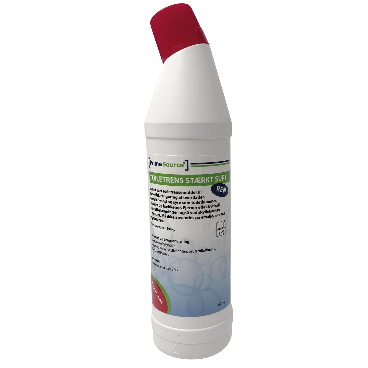 Toiletrens Flydende Prime Source 750ml med Farve uden Parfume Rød Stærkt surt,750 ml/fl