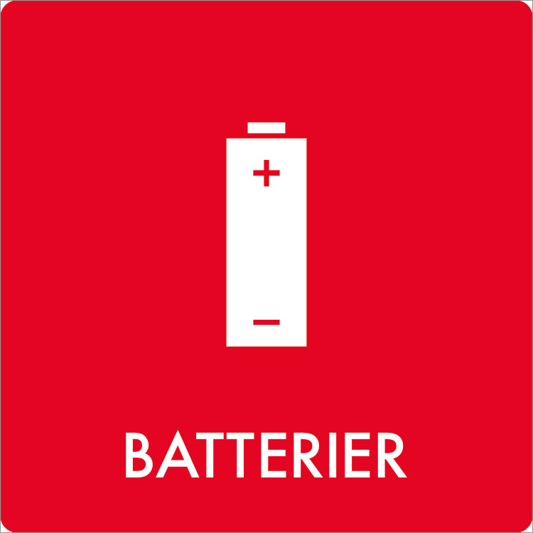Piktogram Batterier 180x180mm,1 stk