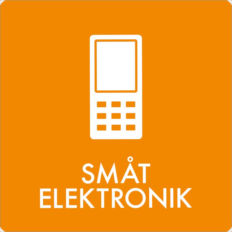 Piktogram Småt Elektronik 180x180 mm,stk