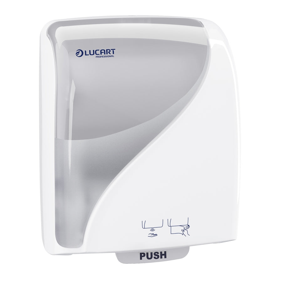 Dispenser Håndklæderulle Lucart Identity Touch Free Plast Hvid Berøringsfri,1 stk/krt