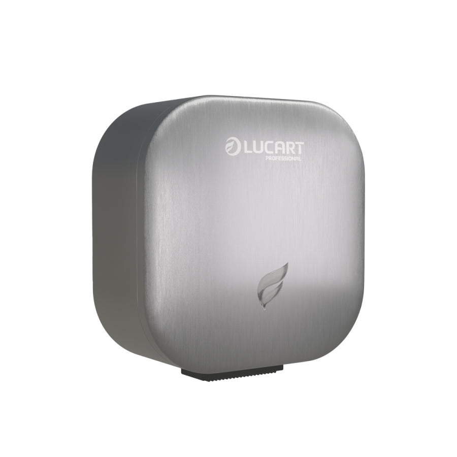 Dispenser Toiletpapir Lucart Zenith Jumbo L13.3xB31xH32.9cm Plast Sølv,1 stk/krt
