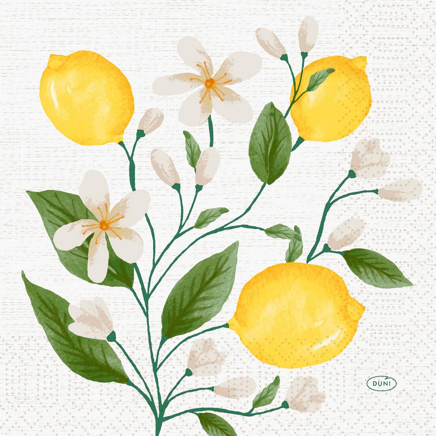 Serviet Duni 33x33cm 3-lags Lemon Fiesta,250 stk/pk