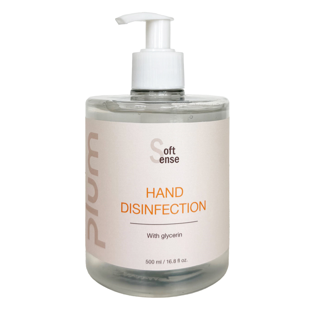 Hånddesinfektion Gel Plum Soft Sense 85% ethanol 500ml med Glycerol Pumpe,12 stk x 500 ml/krt