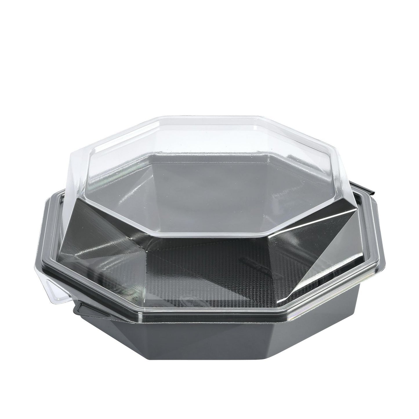 Multiboks Octaview 1-rum 190x190x80 mm med Låg rPET Grå/Klar,280 stk/krt