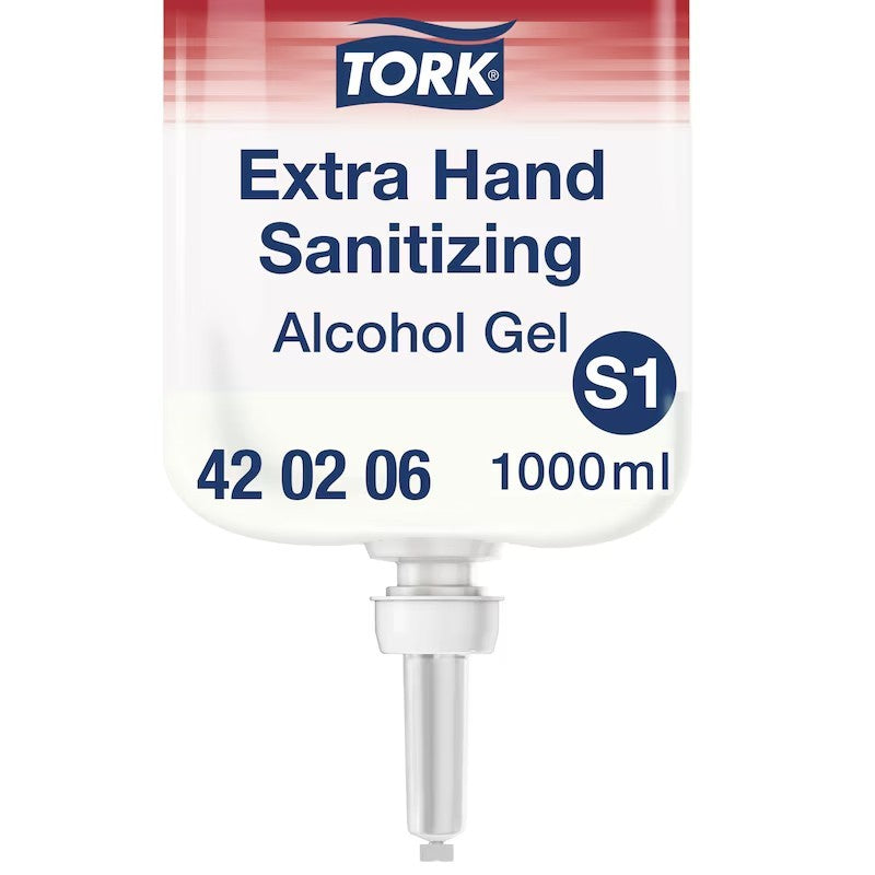 Hånddesinfektion Tork Gel S1 Extra 1ltr med Alkohol,6 fl/krt