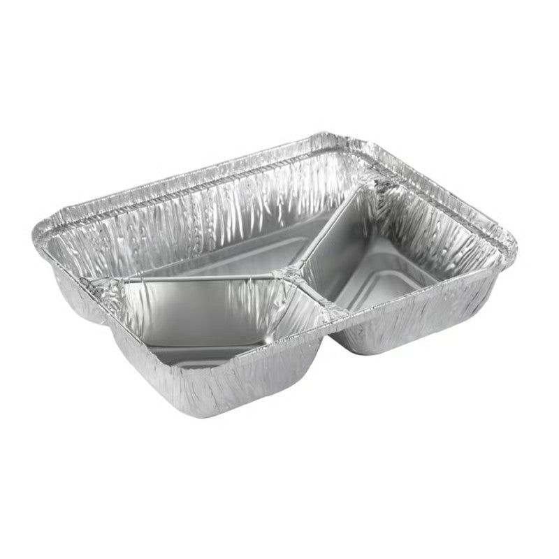 Alubakke 990ml L227xB177xH39 mm 3-rum Rektangulær Sølv,550 stk/krt