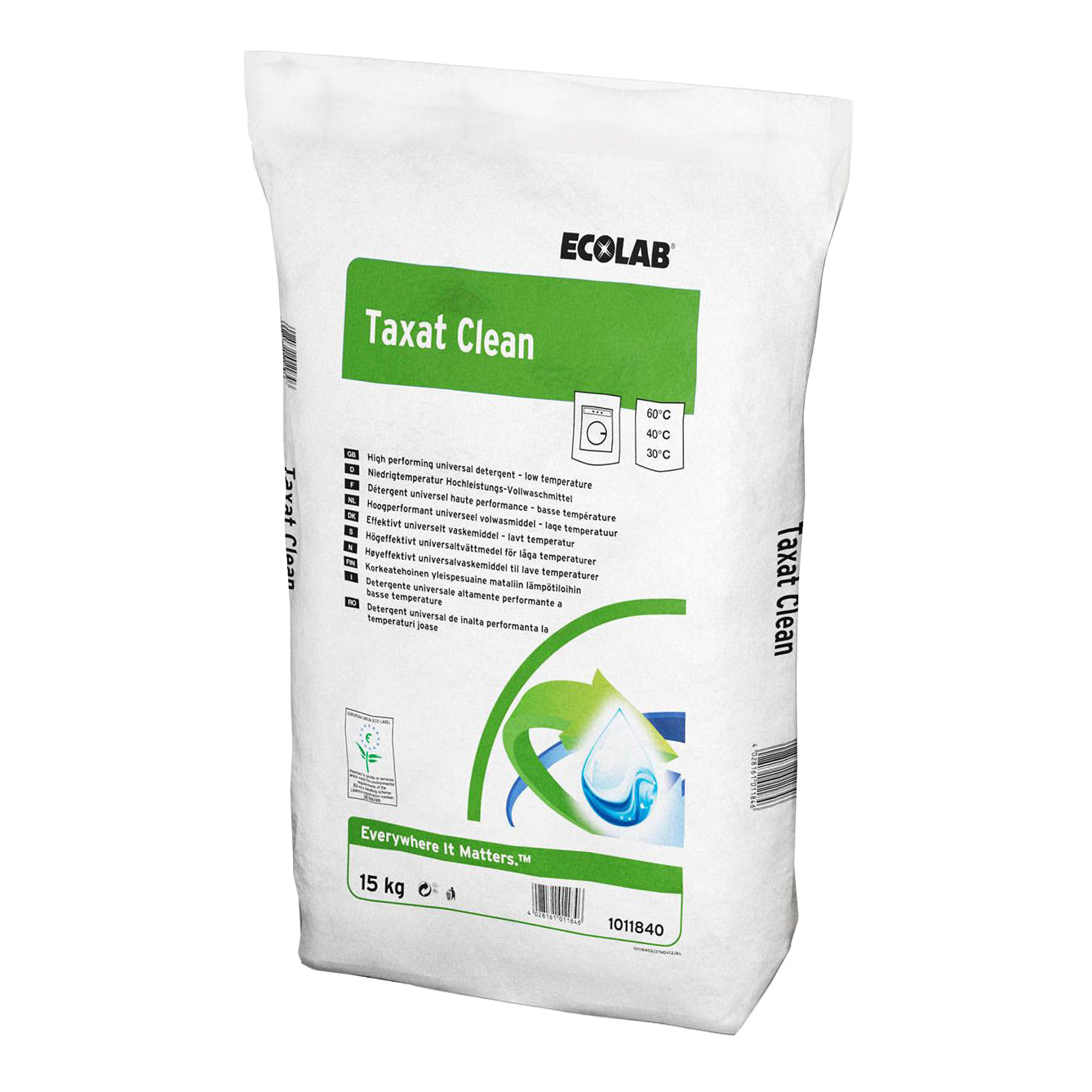 Vaskepulver Taxat Clean med Parfume og Optisk hvid 15 kg,15 kg/sack