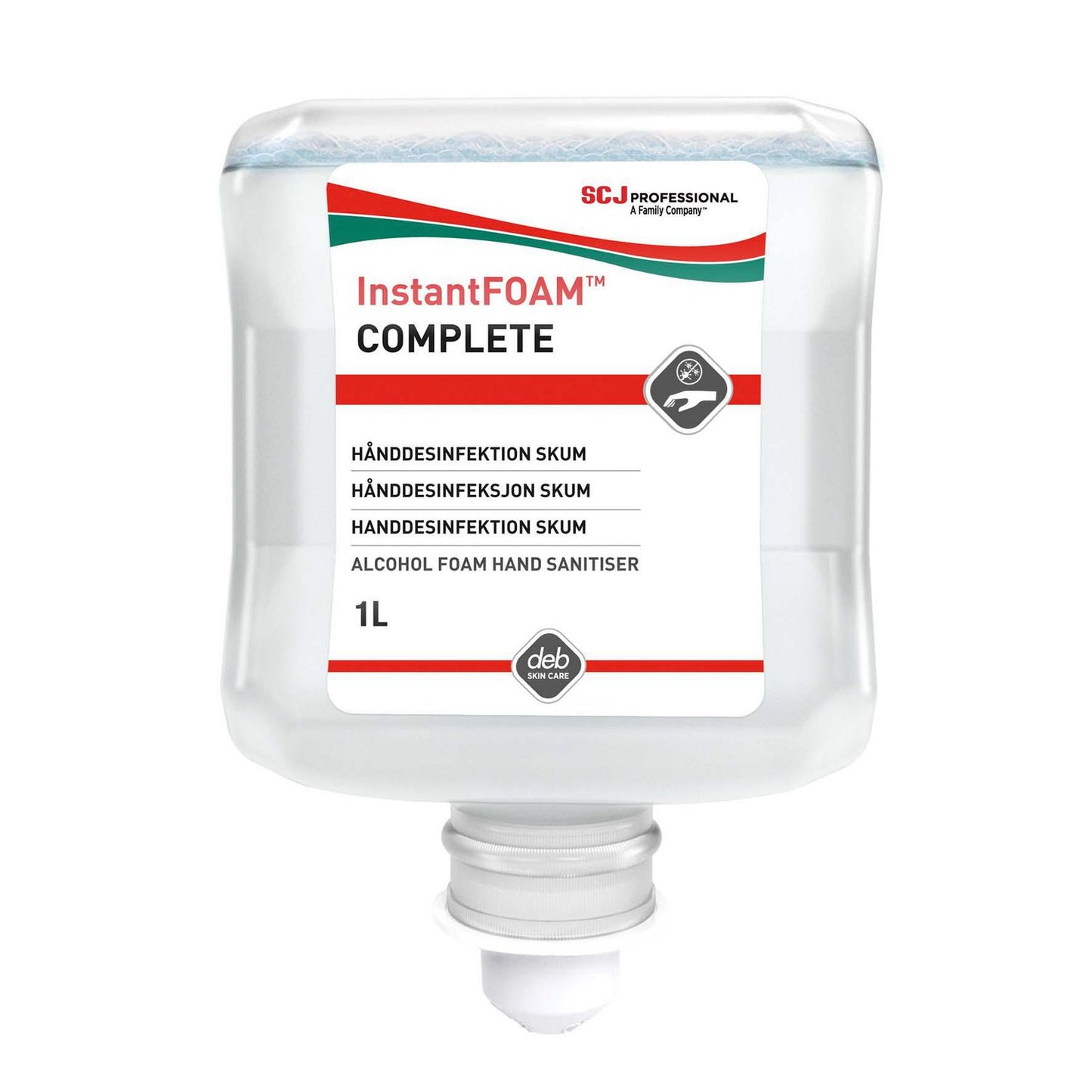 Hånddesinfektion Skum Deb InstantFOAM Complete 80% Ethanol til Dispenser 1 ltr,1 ltr/stk