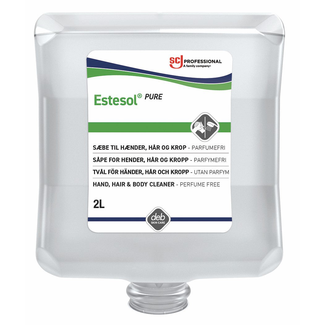 Cremesæbe Estesol Lotion PURE Ecolabel u Farve/Parfume til Dispenser 2 ltr,2 Ltr/fl