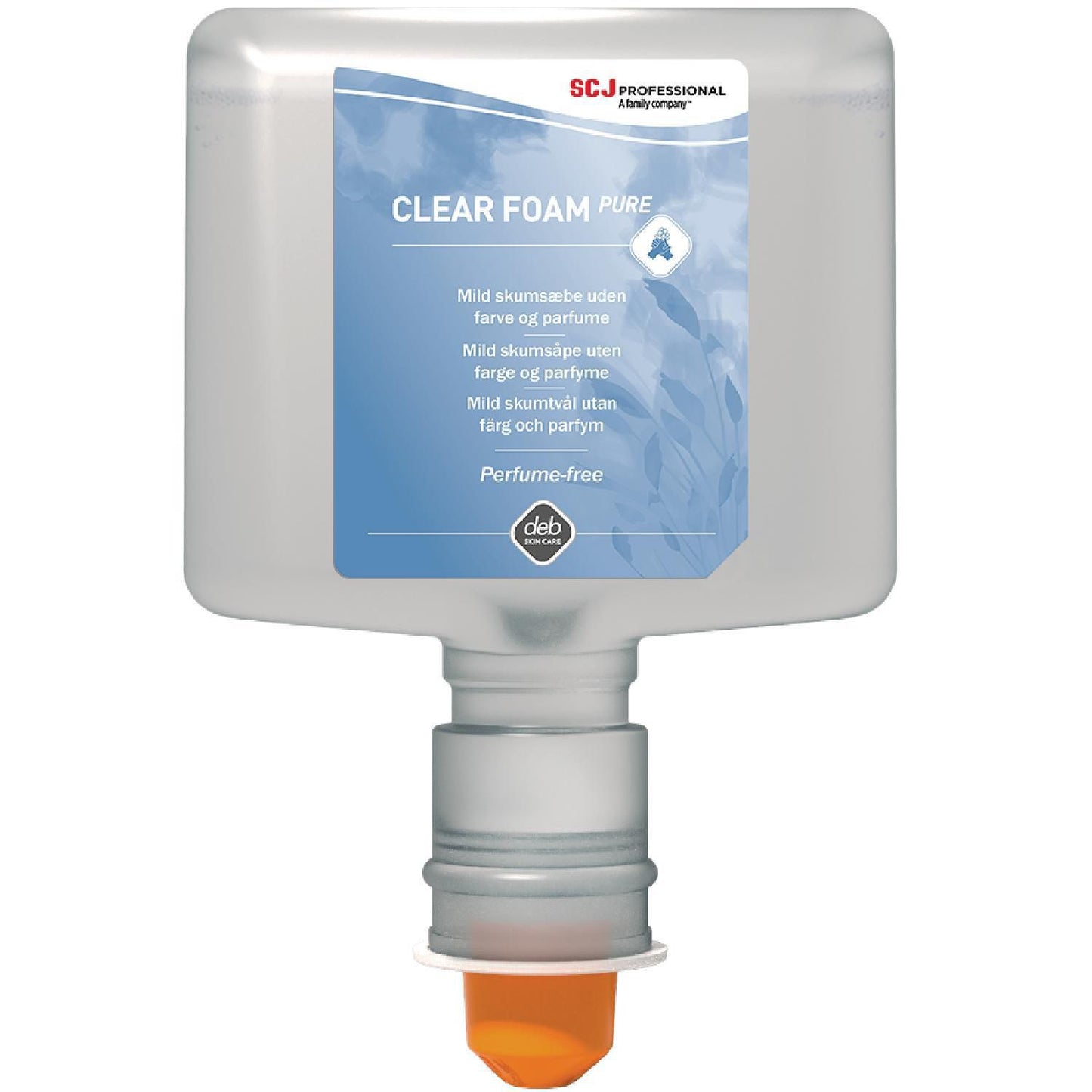 Skumsæbe Clear FOAM Pure Ecolabel uden Farve/Parfume Touchfree 1.2 ltr,1,2 ltr/fl