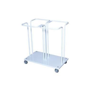 Affaldsstativ Dobbelt 110 ltr uden Låg med Bøjle Hvid,1 stk