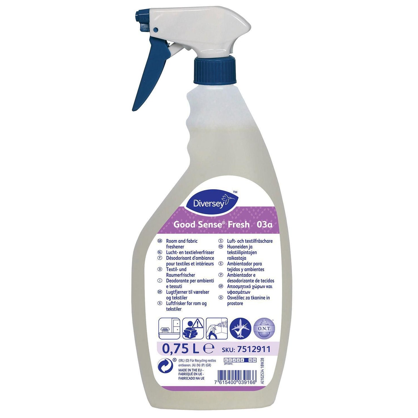 Lugtfjerner Good Sense Fresh O3a 750ml med Parfume/Spray til værelser/tekstiler,750 ml/fl