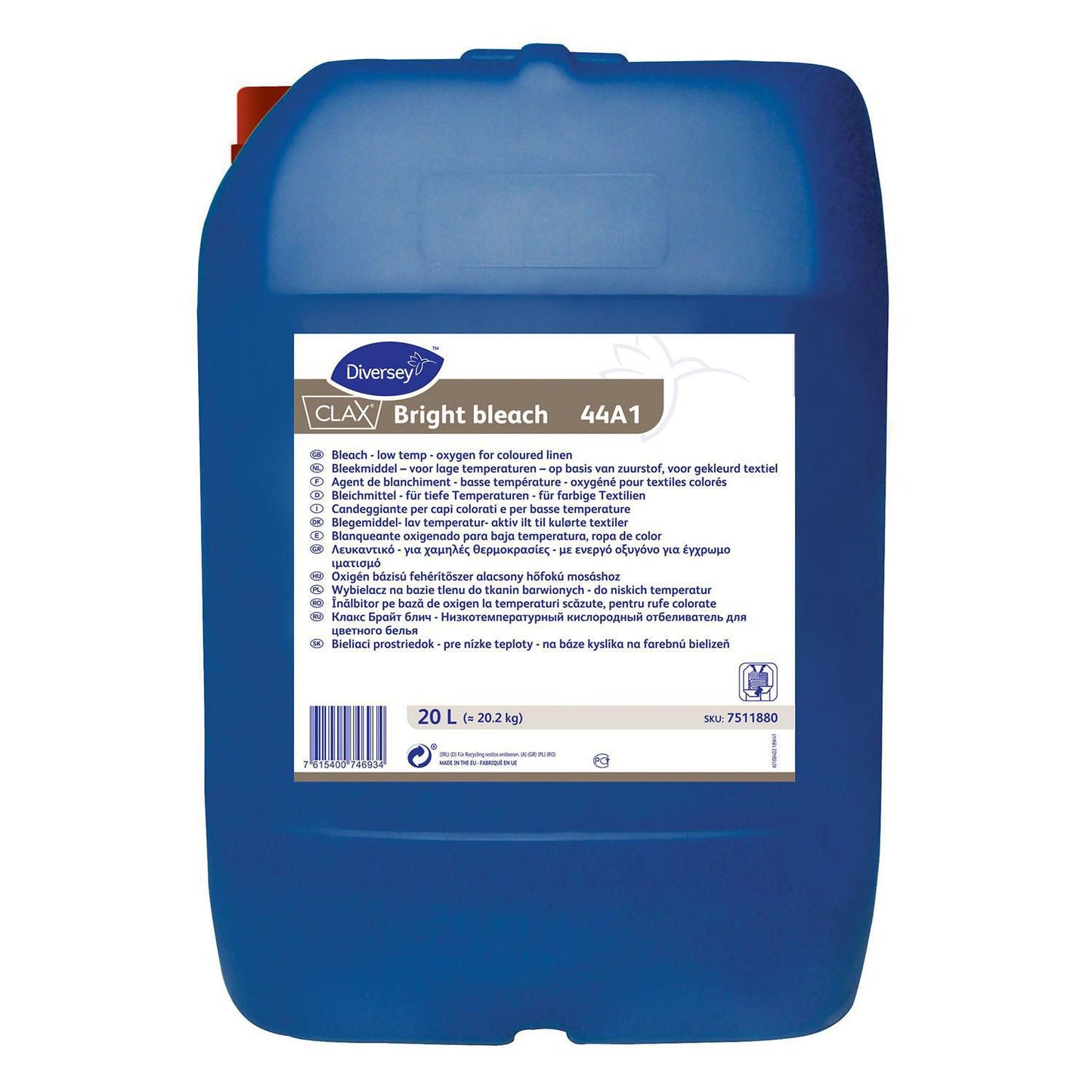 Tøjvask Blegemiddel Flydende Clax Bright 44A1 Surt Iltbaseret Blegemiddel 20 ltr,20 ltr/dnk