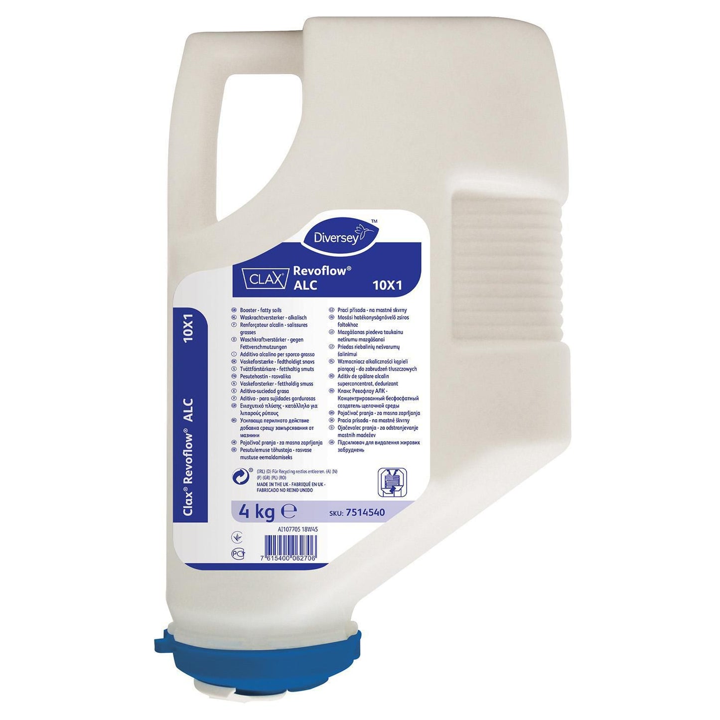 Tøjvask Vaskeforstærker Pulver CLAX RevoFlow ALC 1XP1 med Tensider/Alkali 4 kg,3 dnk x 4 kg/krt
