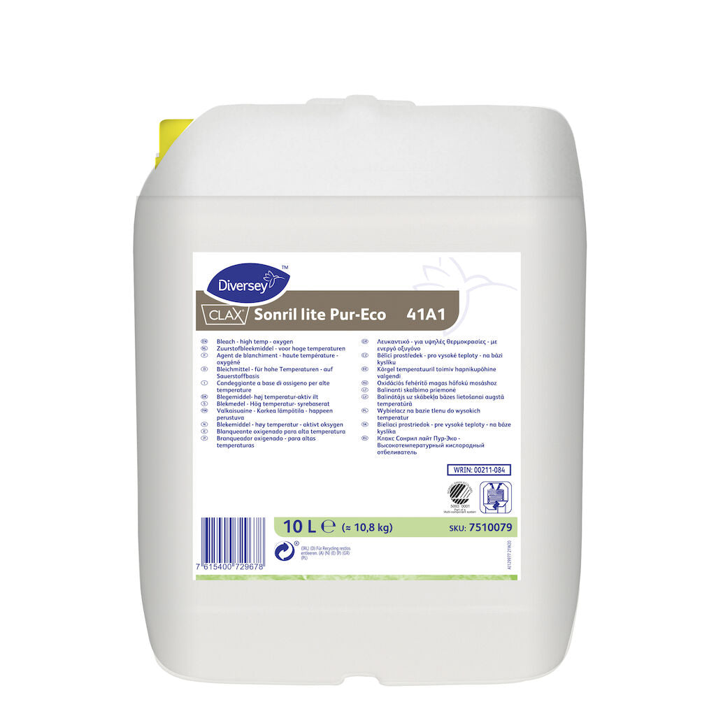 Tøjvask Blegemiddel Clax Sonril lite 41A1 10ltr Svanemærket med Brintoverilte,10 ltr/dnk