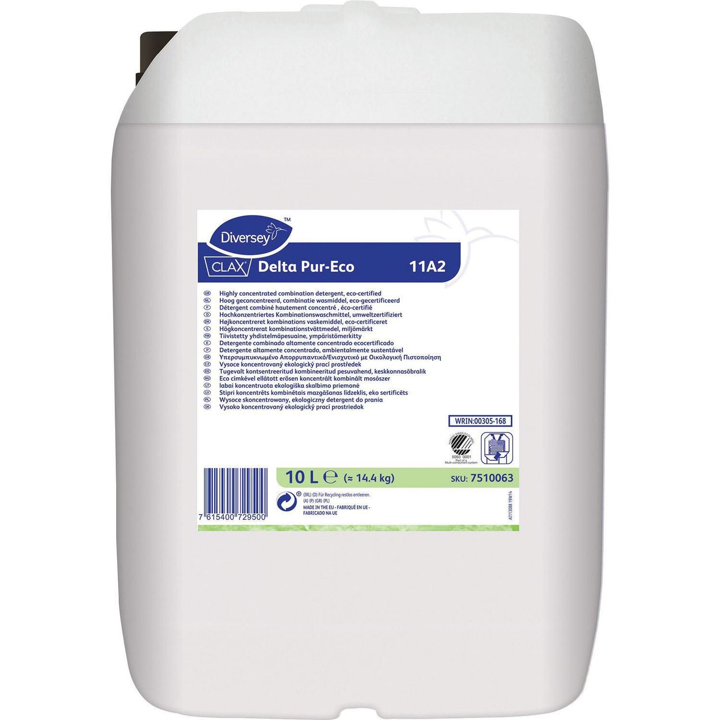 Tøjvask Vaskeforstærker Flydende Clax Delta Pur-Eco 11A2 Kalkbinder Blomstermærk,10 ltr/dnk
