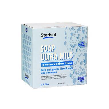 Håndsæbe flydende Sterisol Ultra Mild uden parfume 2.5 ltr,2 dnk x 2.5 ltr/krt