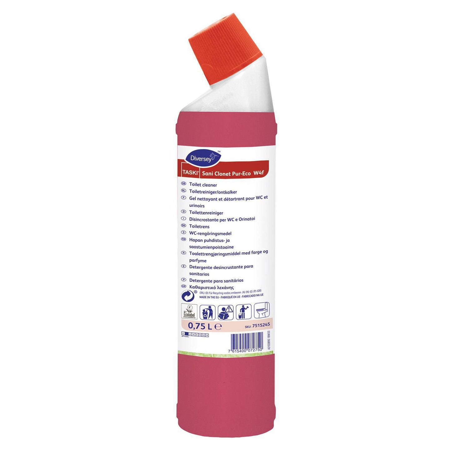 Toiletrens Flydende Taski Sani Clonet Pur-Eco W4f 750ml Ecolabel m Parfume Surt,750 ml/fl