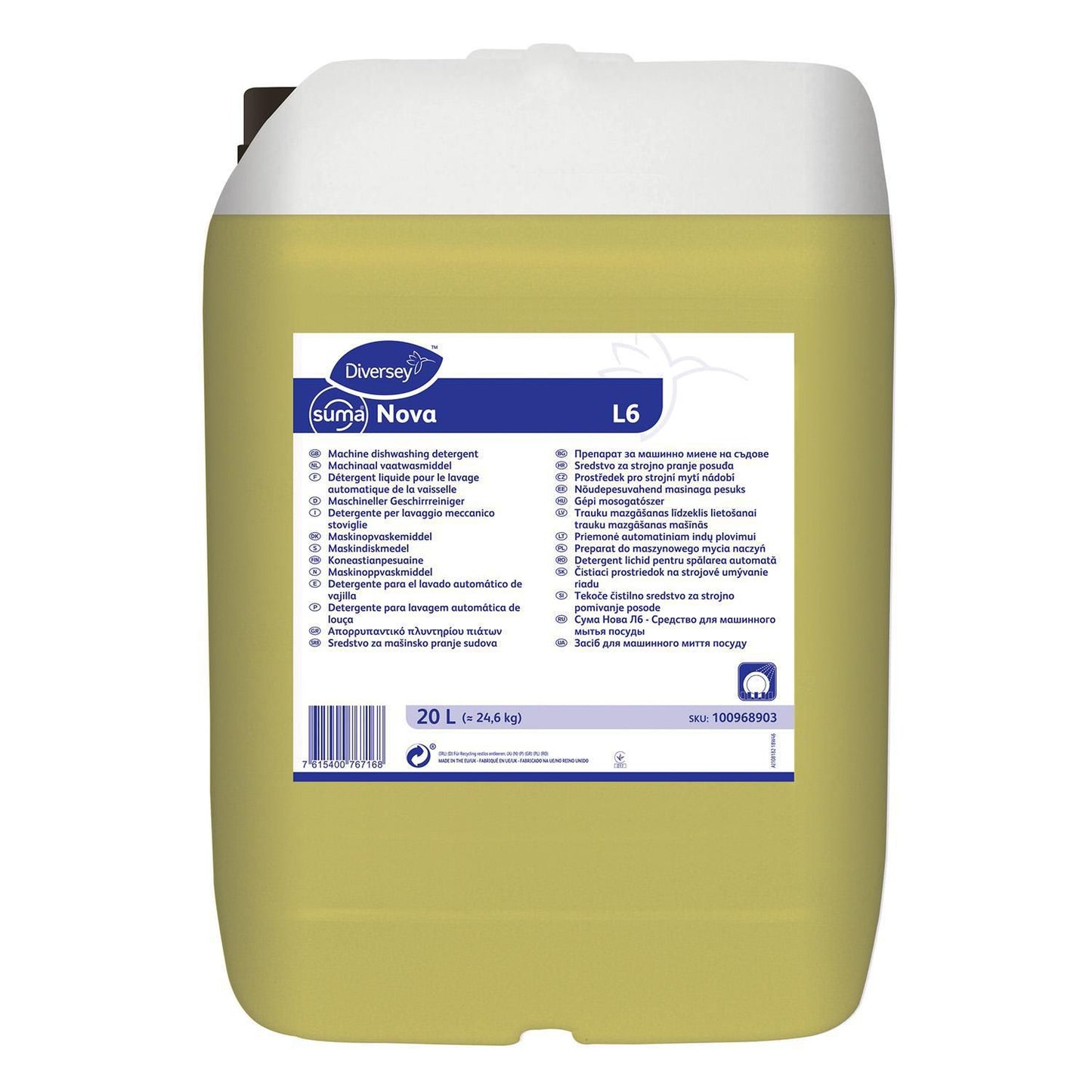 Maskinopvask Anlæg Flydende Suma Nova L6 20ltr uden Klor Hårdt,20 ltr/dnk