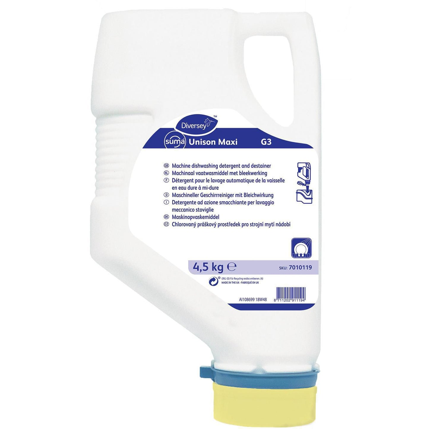 Maskinopvask Anlæg Pulver Suma Unison Maxi G3 4.5kg med Klor til belægninger,4.5 kg/stk