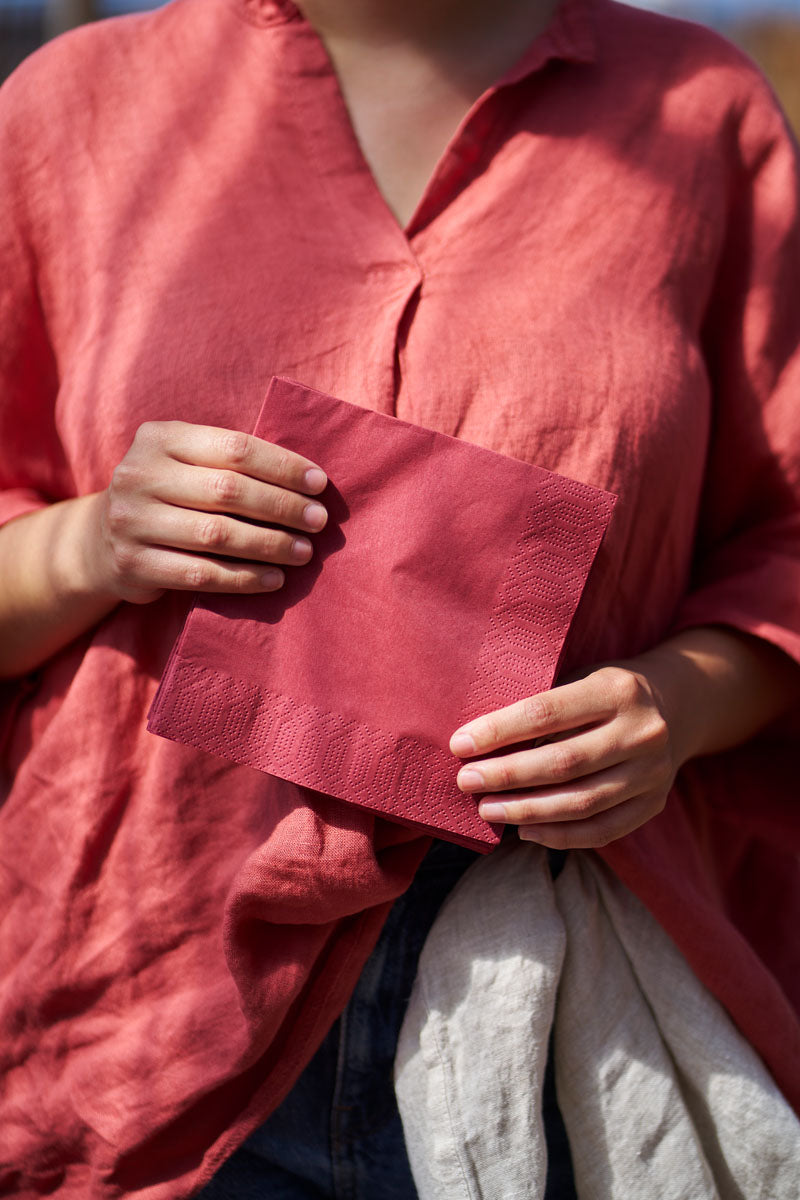 Middagsserviet, 1/4 Fold, 3-lags, 40x40, Bordeaux, Duni ( 125 stk )