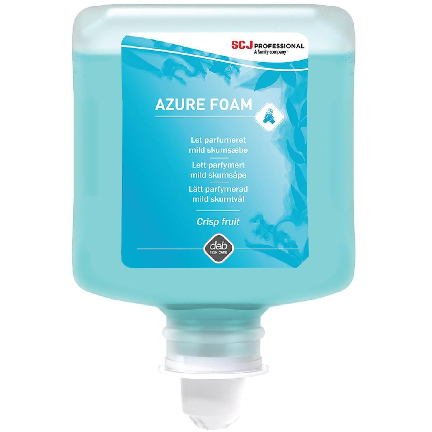 Skumsæbe Azure Foam Ecolabel med Farve/Parfume til dispenser 1 ltr Blå,6 fl x 1 ltr/krt