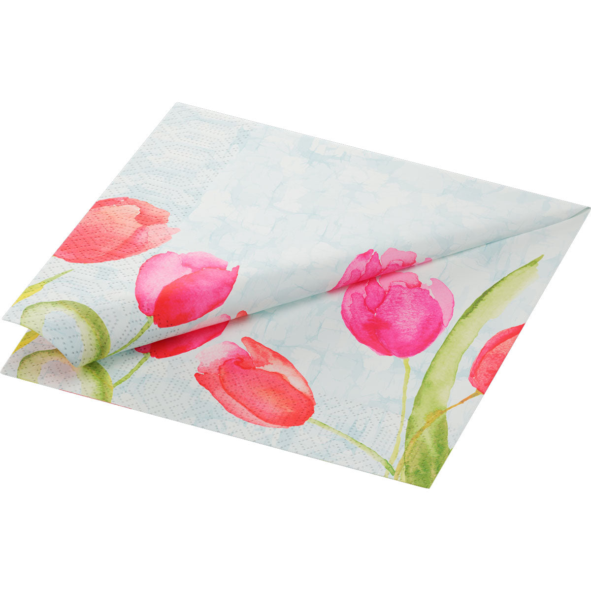 Middagsserviet, 1/4 Fold, 3-lags, 40x40, Painted Tulips, Duni, ( 1000 stk )