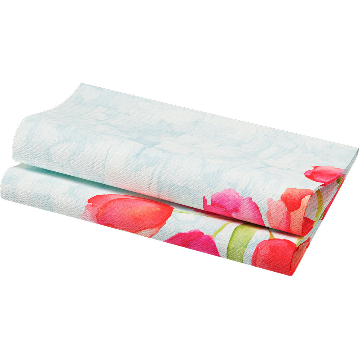 Middagsserviet, 1/4 Fold, 3-lags, 40x40, Painted Tulips, Dunisoft, ( 60 stk )