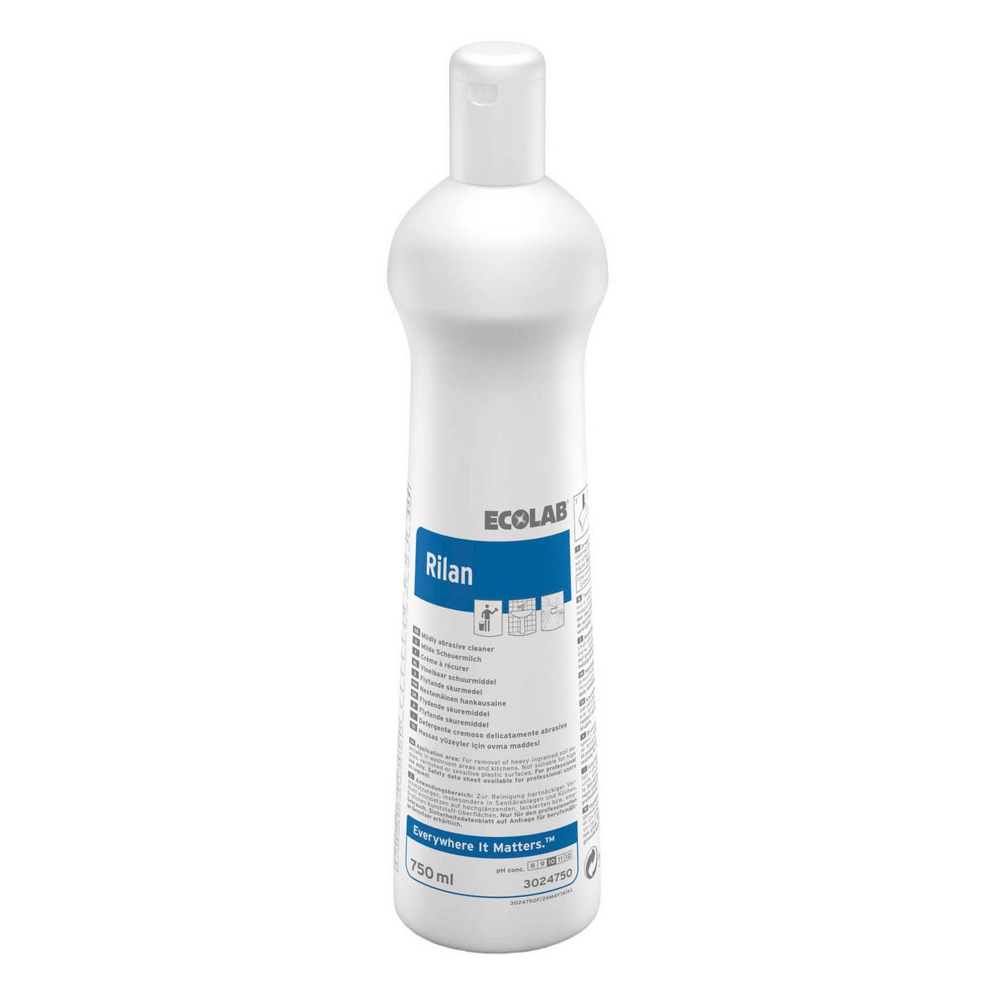 Skurecreme Rilan med parfume til sarte overflader 750 ml,6 fl x 750 ml/krt